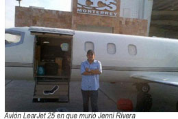 Avión en que murio Jenni Rivera
