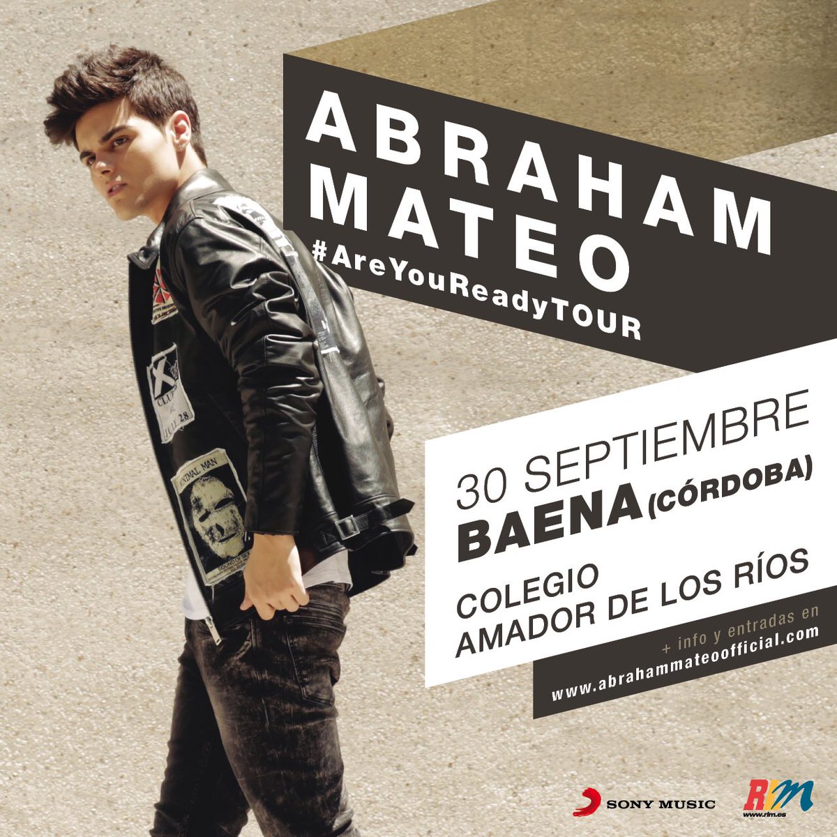 Concierto de Abraham Mateo en Baena, Córdoba, España, Viernes, 30 de septiembre de 2016