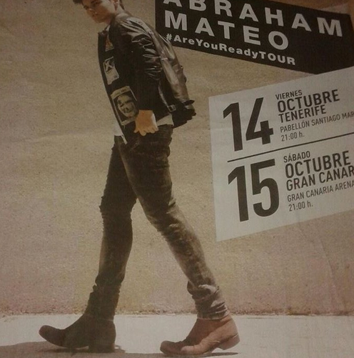 Concierto de Abraham Mateo en Tenerife, España, Viernes, 14 de octubre de 2016