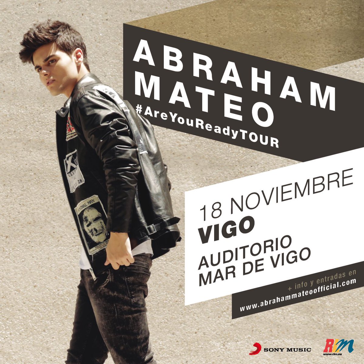 Concierto de Abraham Mateo, Are You Ready Tour, en Vigo, España, Viernes, 18 de noviembre de 2016