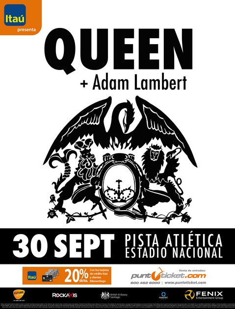 Concierto de Adam Lambert en Santiago de Chile, Chile, Miércoles, 30 de septiembre de 2015