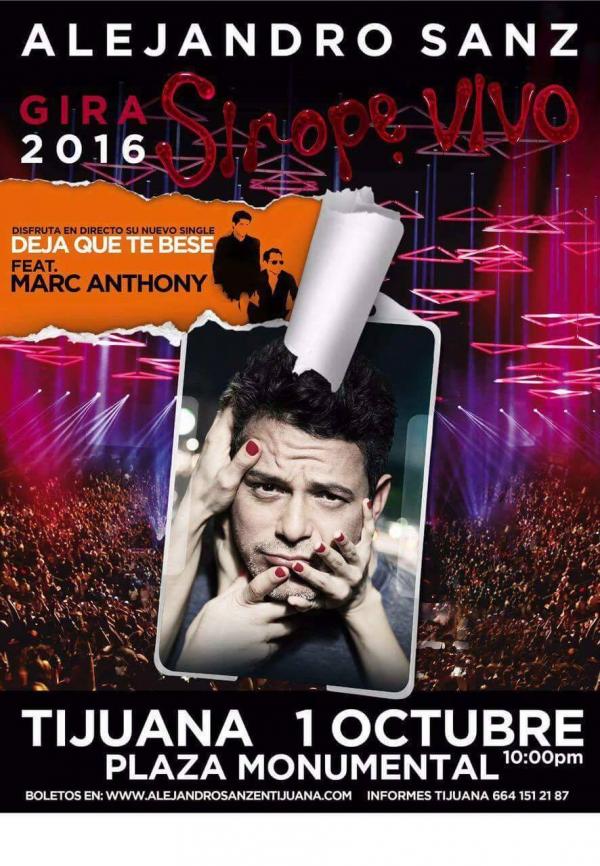 Concierto de Alejandro Sanz en Tijuana, Baja California, México, Sábado, 01 de octubre de 2016
