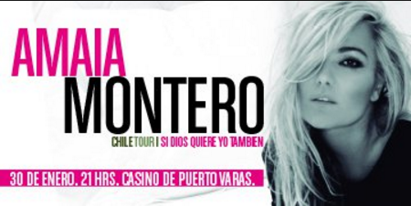 Concierto de Amaia Montero en Puerto Varas, Chile, Sábado, 30 de enero de 2016