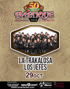 Concierto de Banda La Trakalosa en Guadalajara, Jalisco, México, Jueves, 29 de octubre de 2015