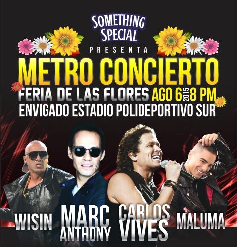 Concierto de Marc Anthony en Envigado, Colombia, Jueves, 06 de agosto de 2015