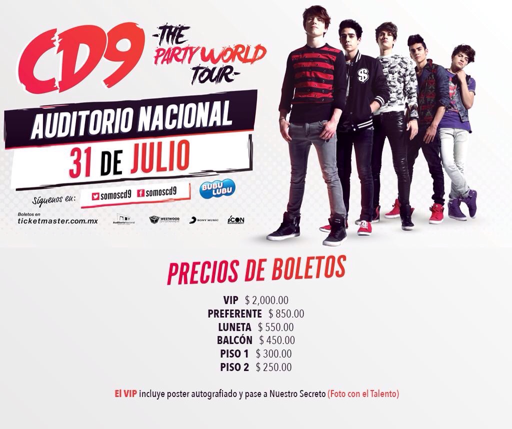 Concierto de CD9 en Ciudad de México, México, Viernes, 31 de julio de 2015