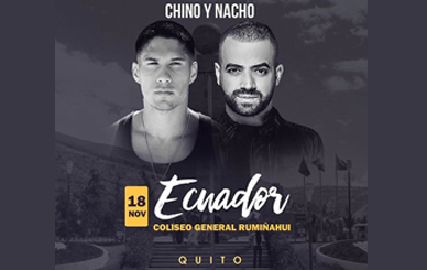 Concierto de Chino y Nacho, Radio Universo Tour 2016, en Quito, Ecuador, Viernes, 18 de noviembre de 2016