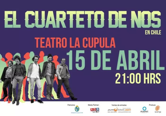 Concierto de Cuarteto De Nos en Santiago de Chile, Chile, Viernes, 15 de abril de 2016