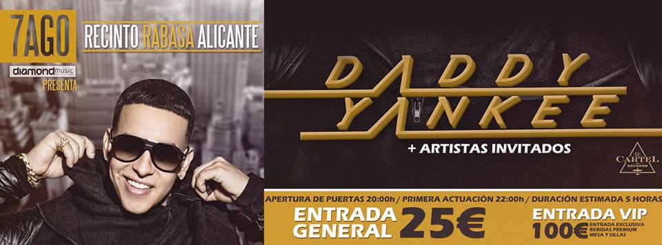 Concierto de Daddy Yankee en Alicante, Alicante, España, Viernes, 07 de agosto de 2015