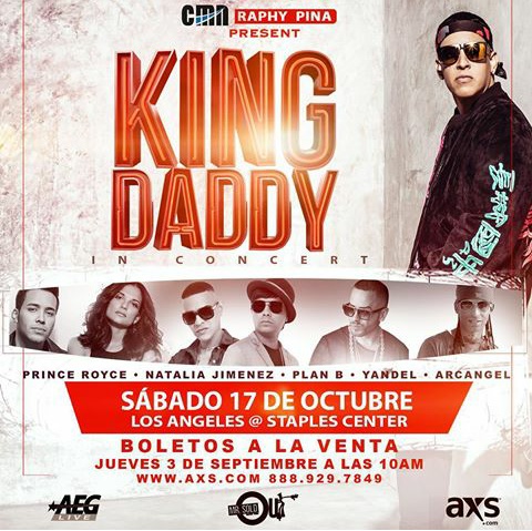 Concierto de Daddy Yankee en Los Ángeles, California, Estados Unidos, Sábado, 17 de octubre de 2015
