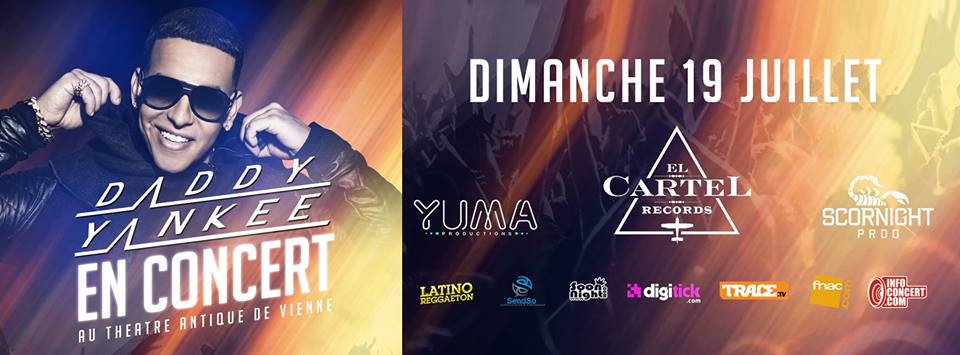Concierto de Daddy Yankee en Vienne, Isère, Francia, Domingo, 19 de julio de 2015