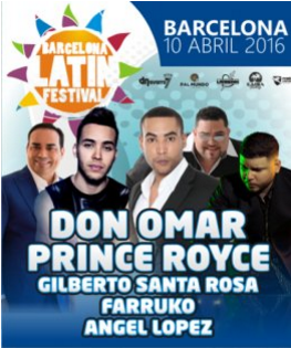 Concierto de Prince Royce en Barcelona, España, Domingo, 10 de abril de 2016