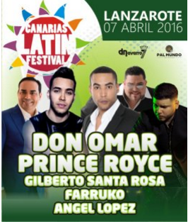 Concierto de Gilberto Santa Rosa en Lanzarote, España, Jueves, 07 de abril de 2016