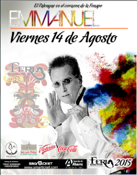 Concierto de Emmanuel en San Luís Potosí, México, Viernes, 14 de agosto de 2015