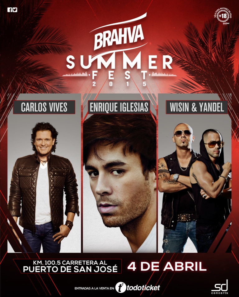 Concierto de Enrique Iglesias en San José, Guatemala, Sábado, 04 de abril de 2015