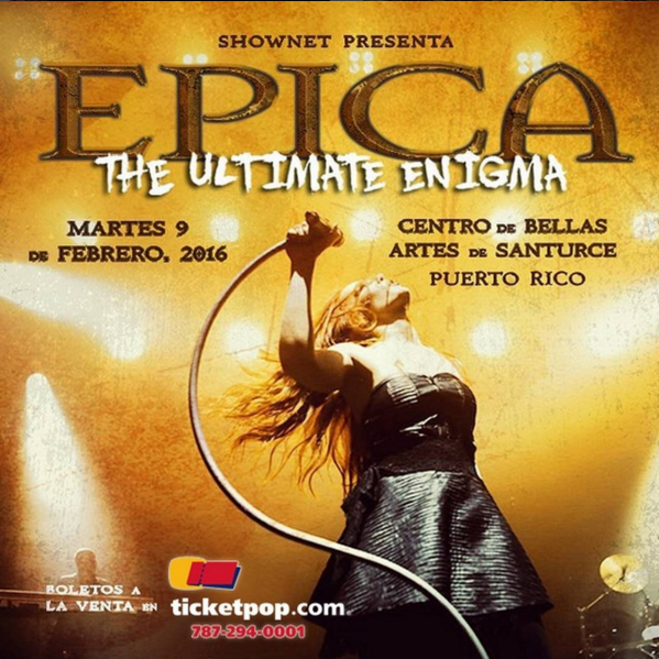 Concierto de Épica en San Juan, Puerto Rico, Martes, 09 de febrero de 2016