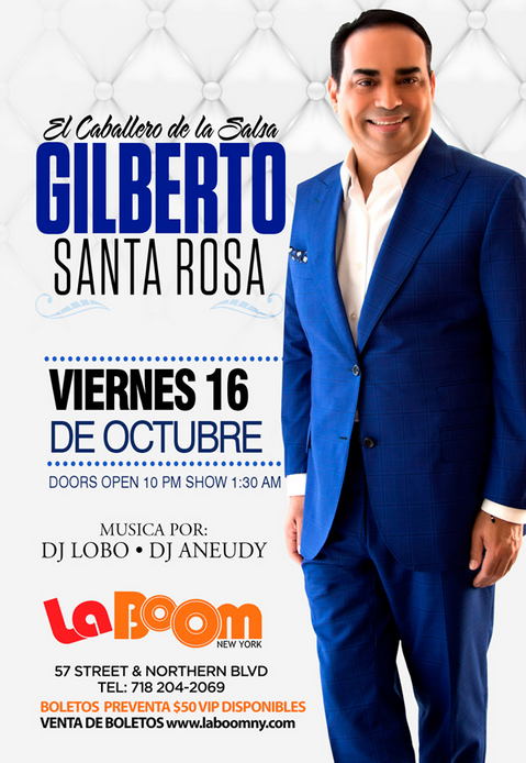 Concierto de Gilberto Santa Rosa en Woodside, Estados Unidos, Viernes, 16 de octubre de 2015