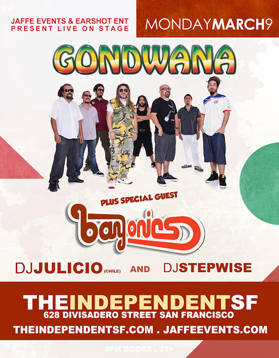 Concierto de Gondwana en San Francisco, Estados Unidos, Lunes, 09 de marzo de 2015