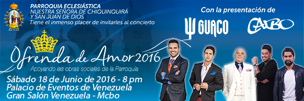 Concierto de Caibo en Maracaibo, Zulia, Venezuela, Sábado, 18 de junio de 2016