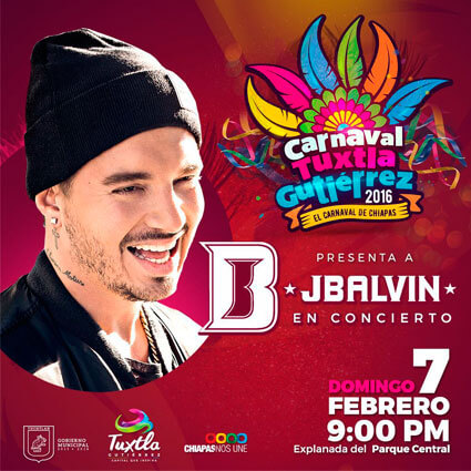 Concierto de J Balvin en Tuxtla Gutierrez, Chiapas, México, Domingo, 07 de febrero de 2016
