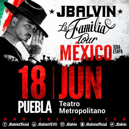 Concierto de J Balvin en Puebla de Zaragoza, Puebla, México, Sábado, 18 de junio de 2016