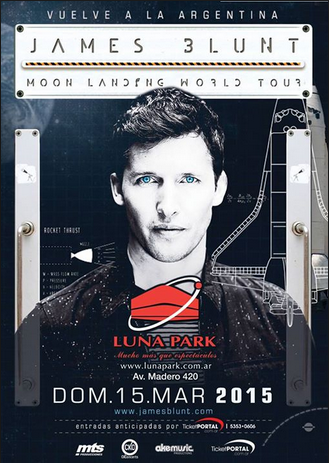 Concierto de James Blunt en Buenos Aires, Argentina, Domingo, 15 de marzo de 2015