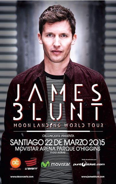 Concierto de James Blunt en Santiago, Chile, Domingo, 22 de marzo de 2015