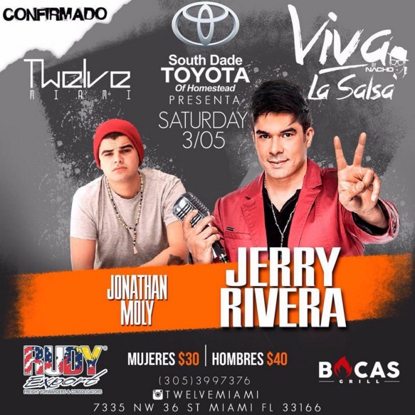 Concierto de Jerry Rivera en Miami, Florida, Estados Unidos, Sábado, 05 de marzo de 2016