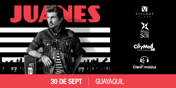 Concierto de Juanes en Guayaquil, Ecuador, Miércoles, 30 de septiembre de 2015