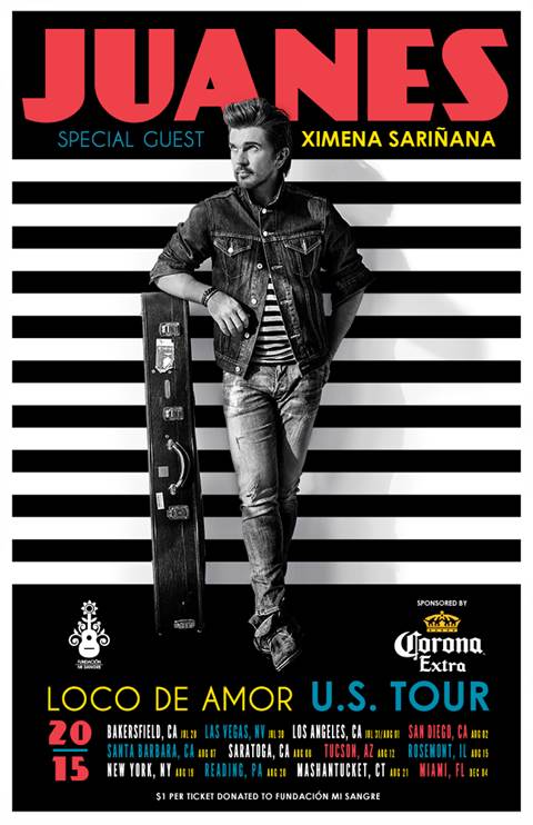 Concierto de Juanes en Los Ángeles, California, Estados Unidos, Viernes, 31 de julio de 2015