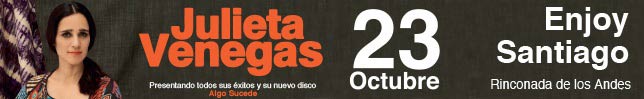 Concierto de Julieta Venegas en Los Andes, Chile, Viernes, 23 de octubre de 2015