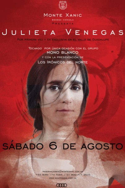 Concierto de Julieta Venegas en Valle de Guadalupe, México, Sábado, 06 de agosto de 2016