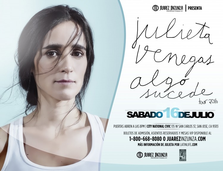 Concierto de Julieta Venegas en San José, California, Estados Unidos, Sábado, 16 de julio de 2016