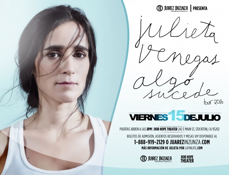 Concierto de Julieta Venegas en Stockton, California, Estados Unidos, Viernes, 15 de julio de 2016