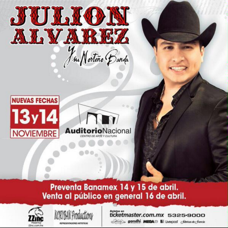 Concierto de Julión Álvarez en el D.F 2015