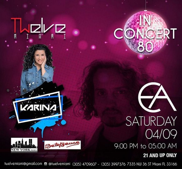 Concierto de Karina en Miami, Florida, Estados Unidos, Sábado, 09 de abril de 2016