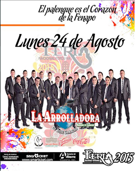 Concierto de La Arrolladora Banda el Limón en San Luís Potosí, México, Lunes, 24 de agosto de 2015