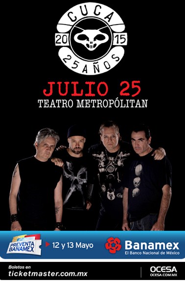Concierto de La Cuca en DF, México, Sábado, 25 de julio de 2015