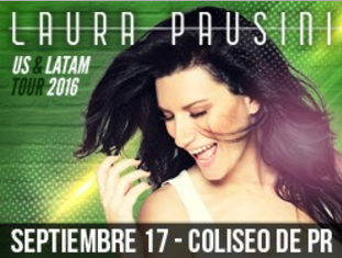 Concierto de Laura Pausini en San Juan, Puerto Rico, Sábado, 17 de septiembre de 2016