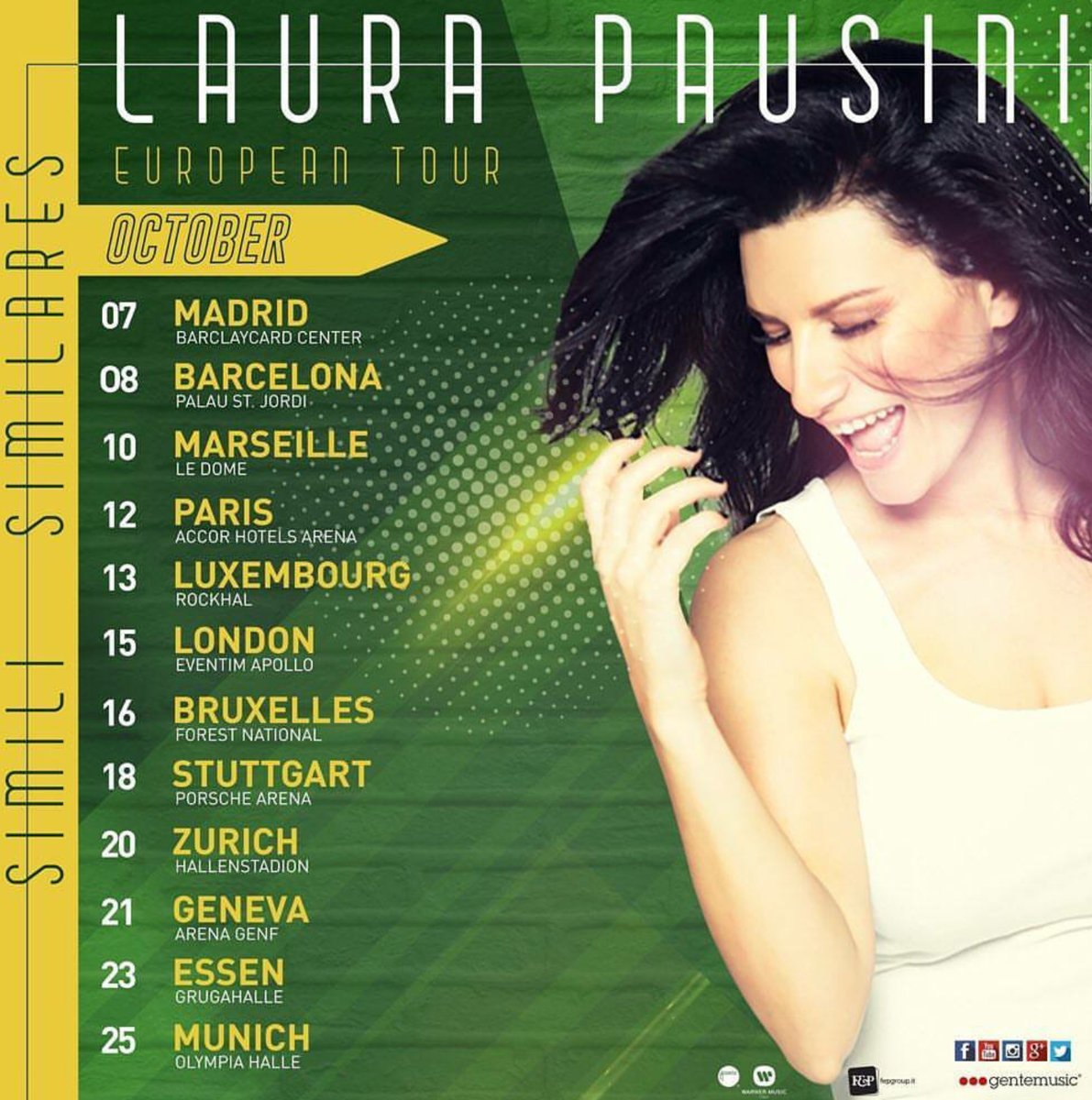 Concierto de Laura Pausini en Londres, Inglaterra, Sábado, 15 de octubre de 2016