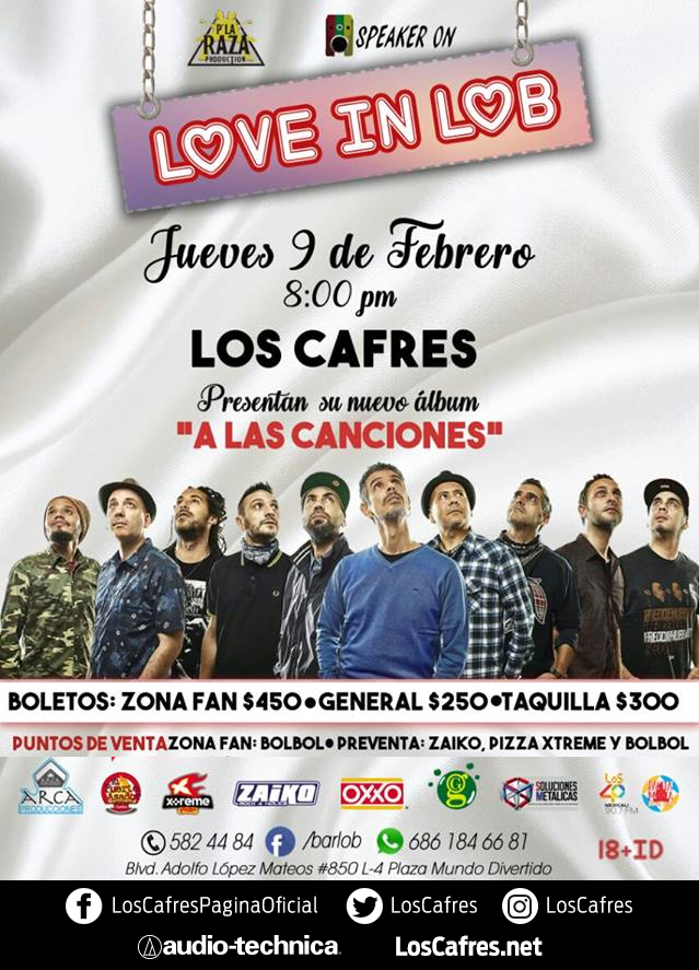 Concierto de Los Cafres en Mexicali, México, Jueves, 09 de febrero de 2017