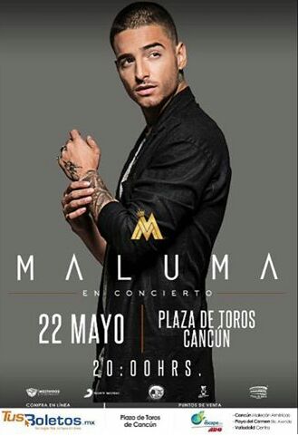 Concierto de Maluma en Cancún, Quintana Roo, México, Domingo, 22 de mayo de 2016