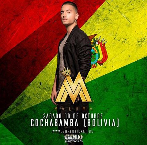 Concierto de Maluma en Cochabamba, Bolivia, Sábado, 10 de octubre de 2015
