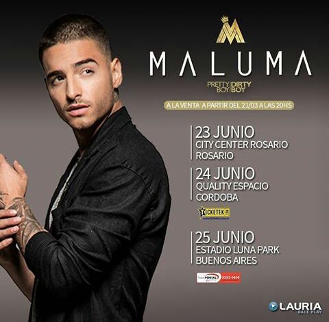 Concierto de Maluma en Rosario, Argentina, Viernes, 24 de junio de 2016
