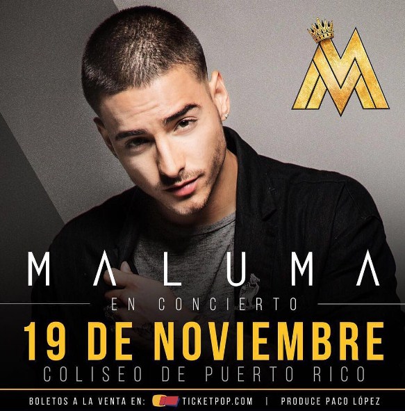 Concierto de Maluma, Pretty Boy, Dirty Boy, en San Juan, Puerto Rico, Sábado, 19 de noviembre de 2016