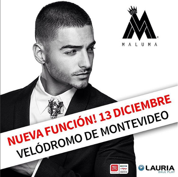 Concierto de Maluma, Pretty Boy, Dirty Boy, en Montevideo, Uruguay, Martes, 13 de diciembre de 2016