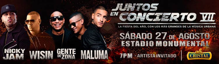 Concierto de Nicky Jam en Lima, Perú, Sábado, 27 de agosto de 2016