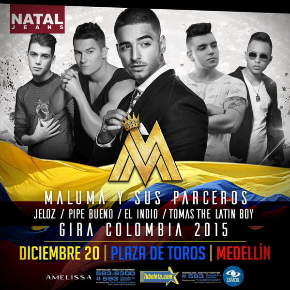 Maluma, Jeloz, Pipe Bueno, El indio, Tomas TheLatinBoy en Medellin Colombia