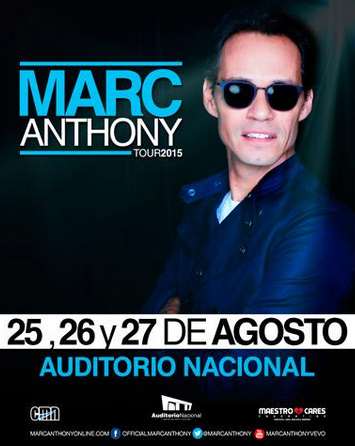 Concierto de Marc Anthony en Ciudad de México, DF, México, Jueves, 27 de agosto de 2015