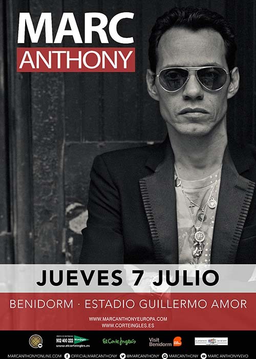 Concierto de Marc Anthony en Benidorm, Alicante, España, Jueves, 07 de julio de 2016